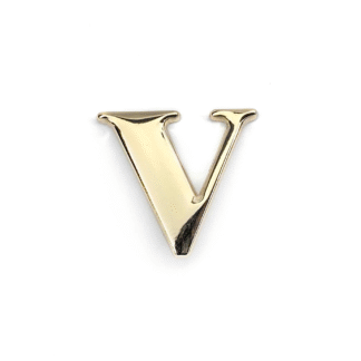 Letra "V" 2 cms oro
