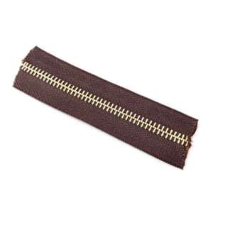 Cierre Metal #5 Café/Oro