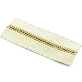 Cierre Metal #5 Hueso/Oro Viejo