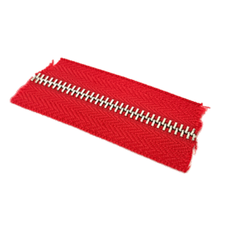 Cierre Metal #5 Rojo/Níquel