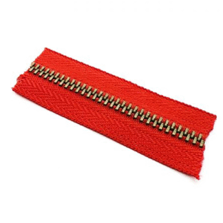 Cierre Metal #5 Rojo/Oro Viejo