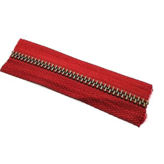 Cierre Metal #5 Rojo Quemado/Oro Viejo